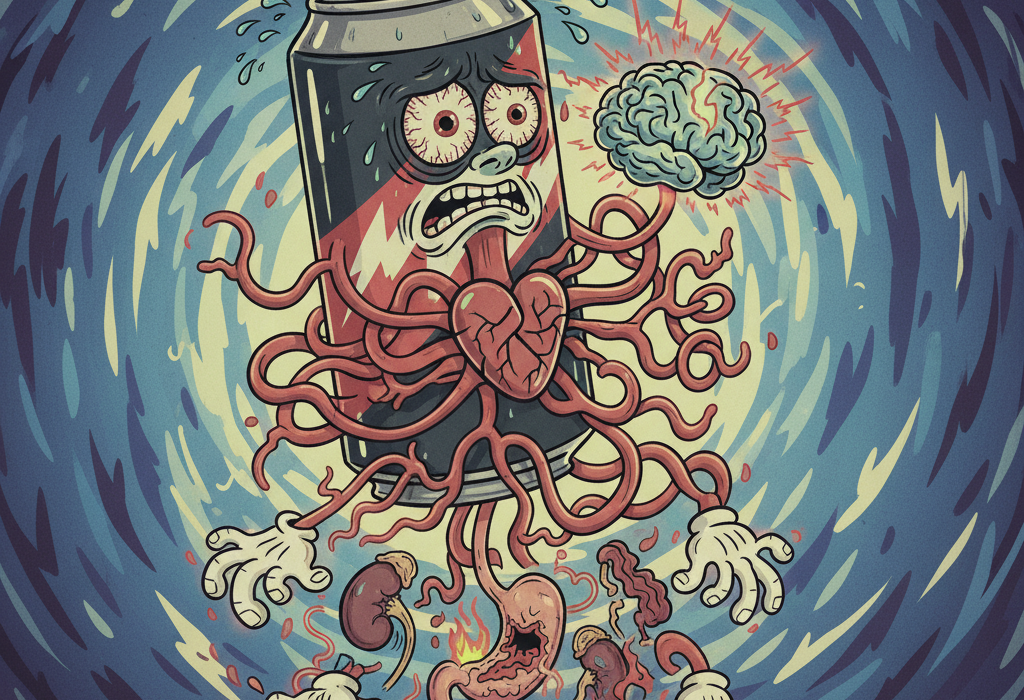 Illustration for The Science of Energy Drinks: How They Affect Your Heart, Brain, and Body