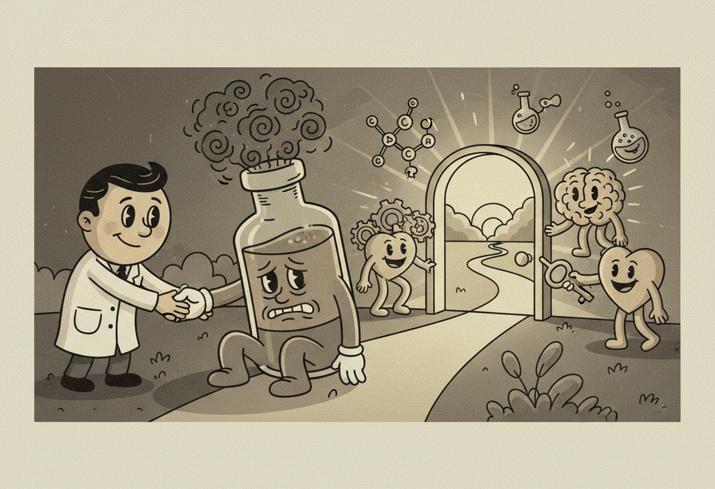 Illustration for What Science Actually Says About Treating Alcohol Use Disorder