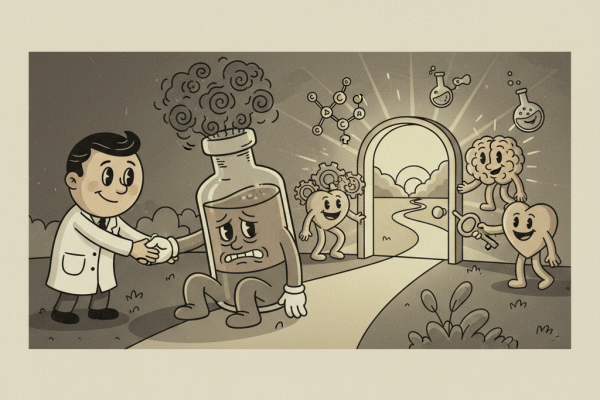 Illustration for What Science Actually Says About Treating Alcohol Use Disorder