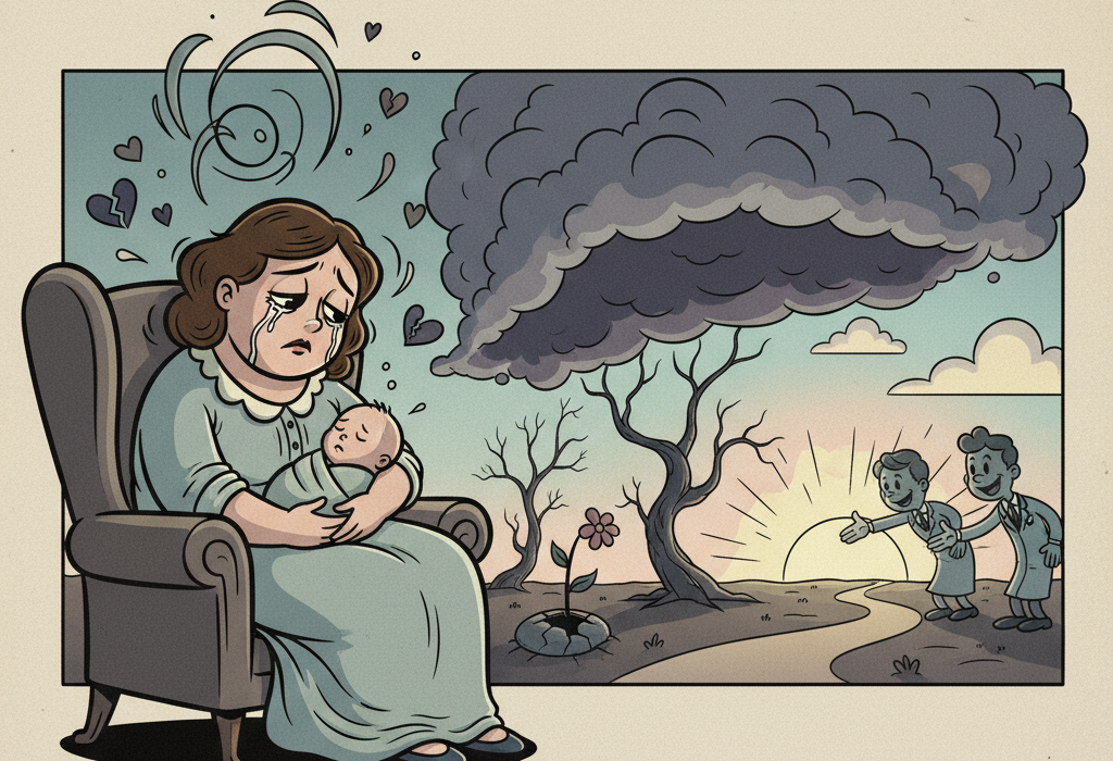 Illustration for What Science Actually Says About Postpartum Depression