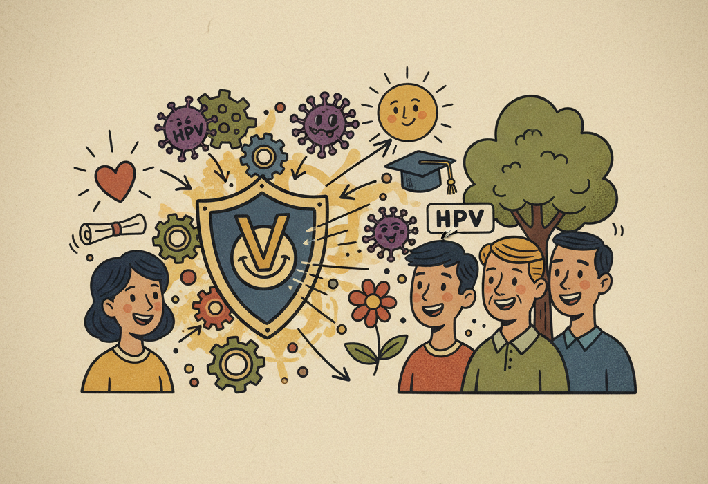 Illustration for How the HPV Vaccine Prevents Cancer: What Science Says