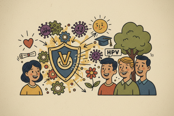 Illustration for How the HPV Vaccine Prevents Cancer: What Science Says