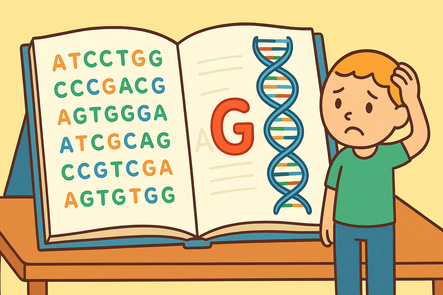 Our DNA is like a body's instruction manual. Sometimes, a tiny 'typo' or incorrect letter in this manual can lead to serious health issues.