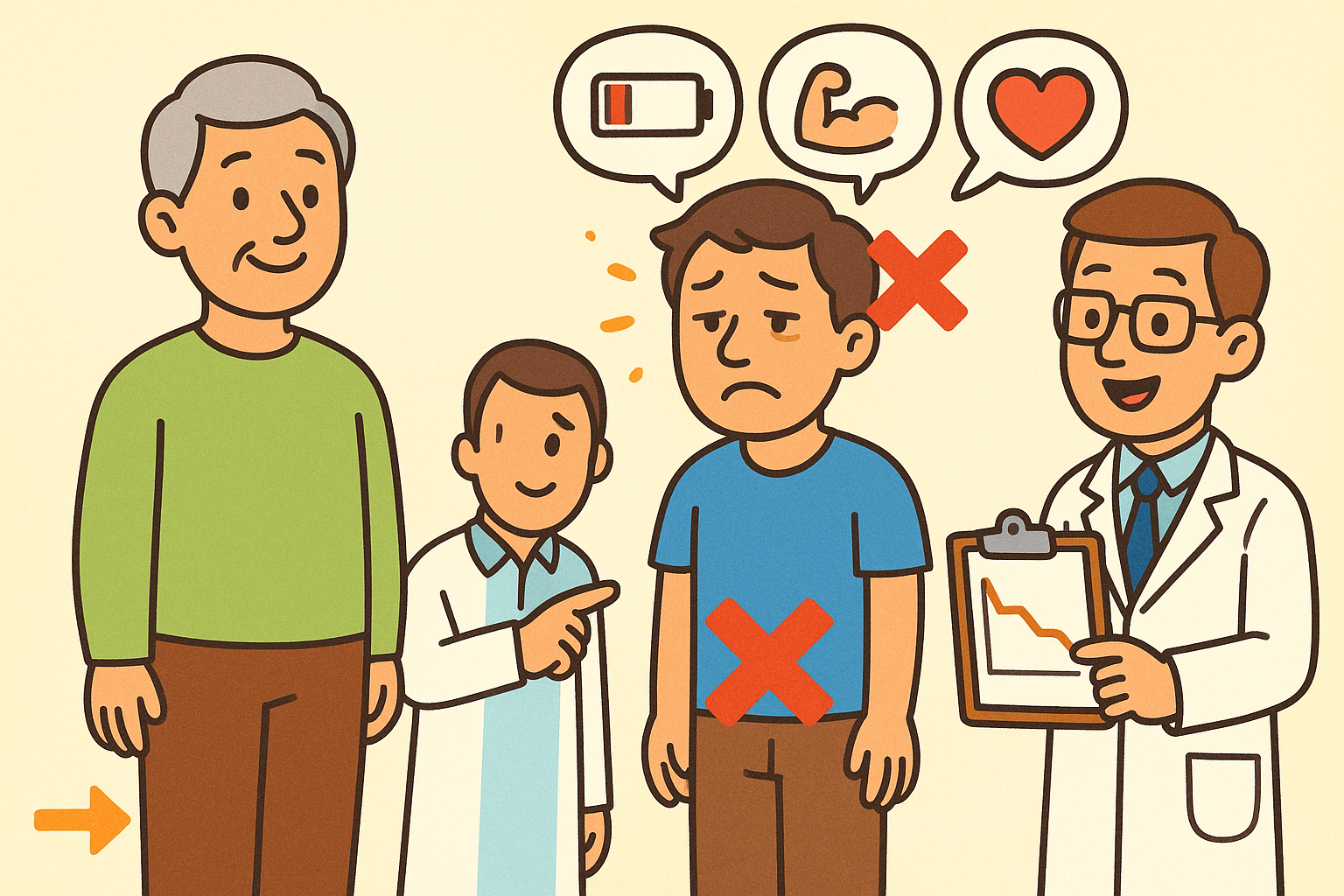 Hypogonadism is a medical condition where the body doesn't make enough testosterone. It's different from the natural, gradual decline in testosterone that happens as men age, and requires both low blood levels and clear symptoms.