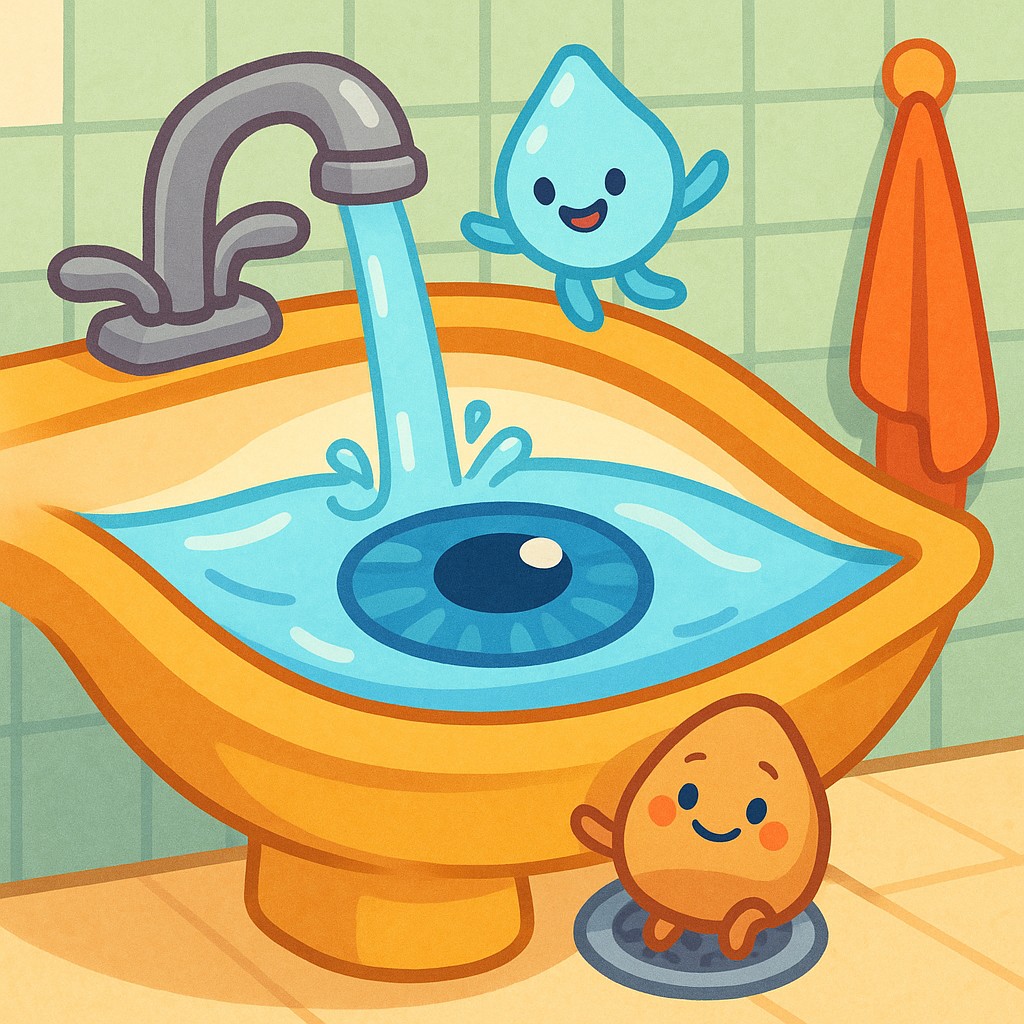 This illustration shows your eye like a sink: clear fluid flows in like water from a faucet, and a special drain lets it flow out, keeping the pressure balanced.