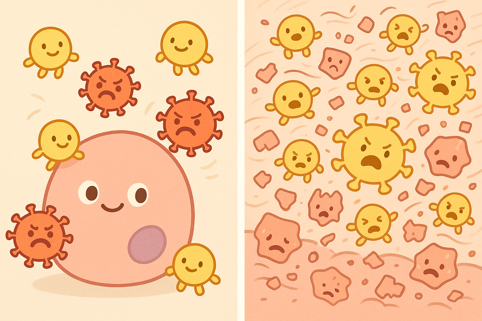 Normally, immune messengers called cytokines help fight infection. In a 'cytokine storm,' the immune system releases too many messengers, causing widespread inflammation and damage to healthy lung tissue.