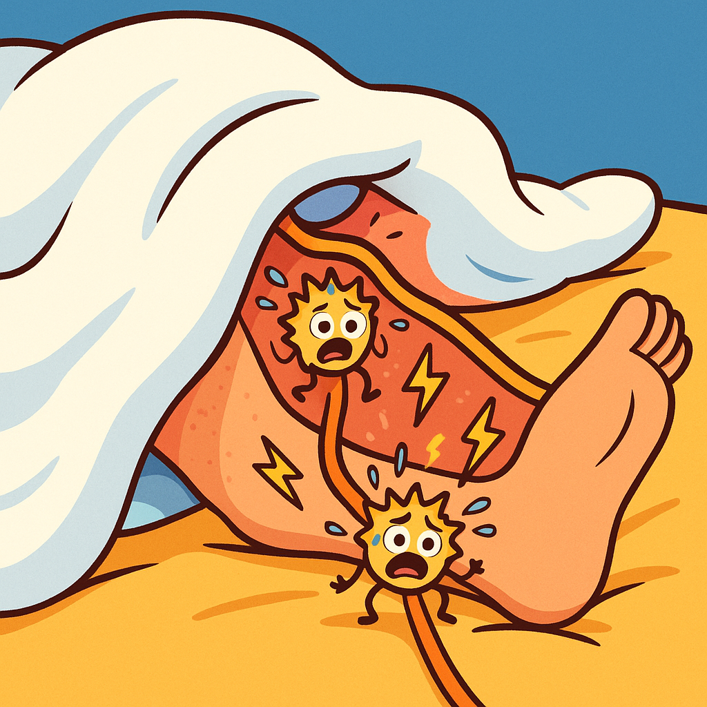 In central sensitization, the brain and spinal cord become hyper-reactive. Nerves misinterpret gentle touches, like a soft bedsheet, as intense pain.