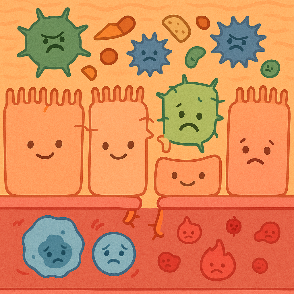 When the gut barrier becomes 'leaky,' tight junctions loosen. This allows harmful substances like toxins and bacteria to slip into the bloodstream, triggering inflammation.