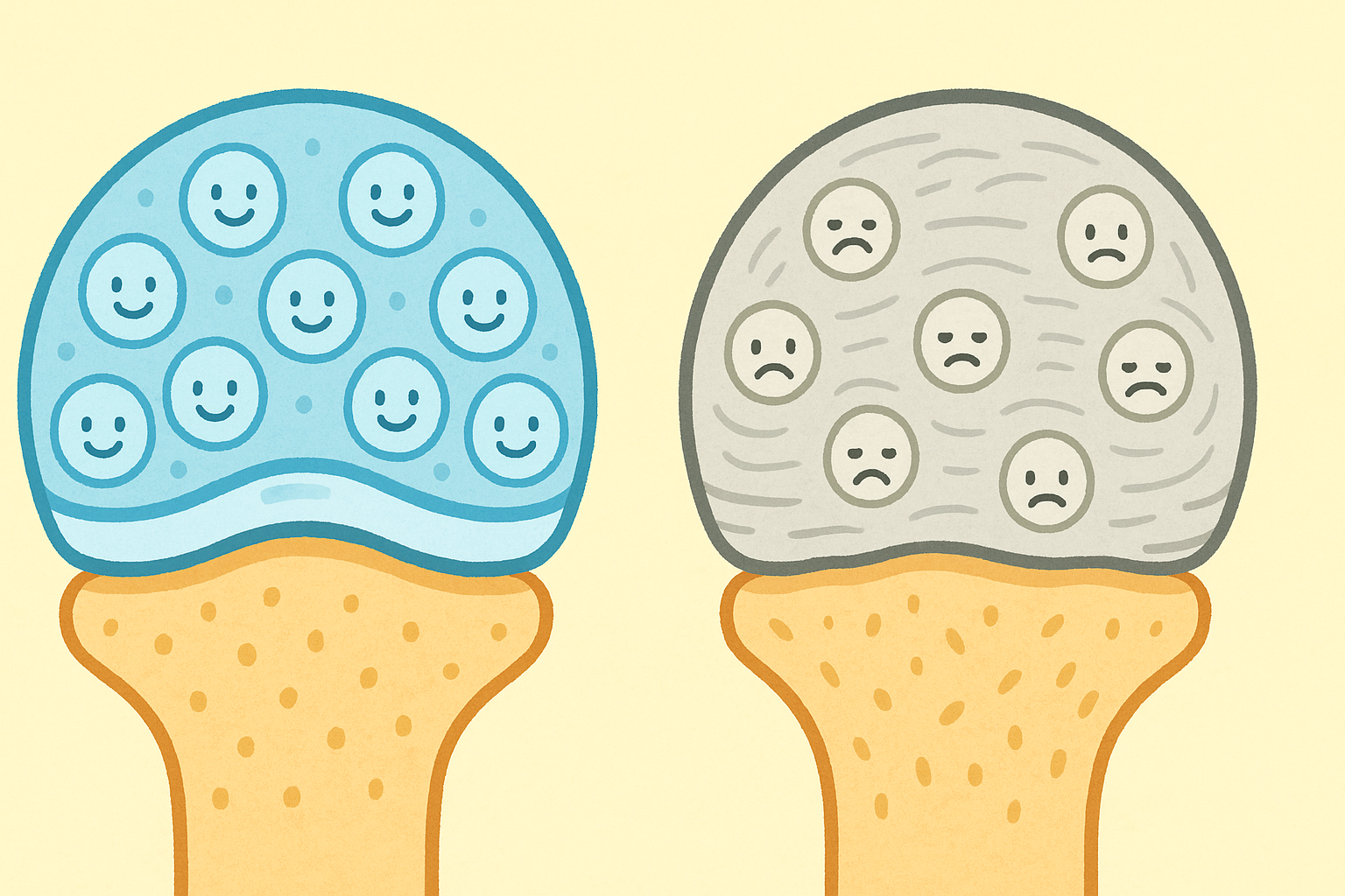 Hyaline cartilage is the strong, slick original tissue in your joints. Fibrocartilage is weaker scar tissue that the body typically creates for repairs, which isn't as durable.