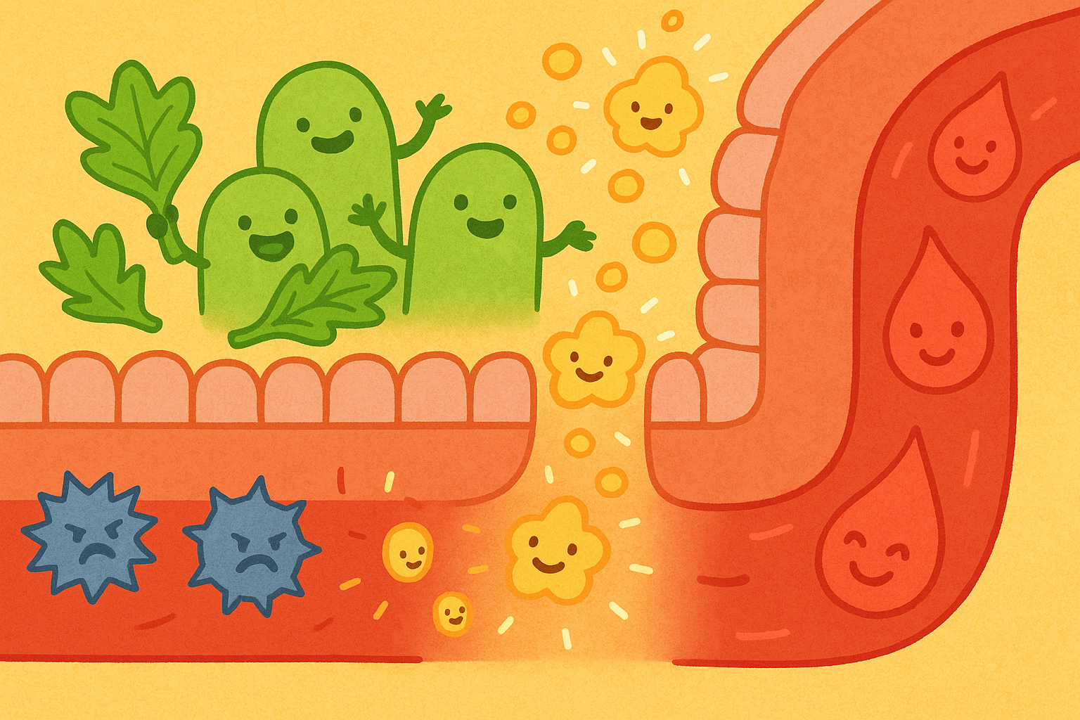 Gut bacteria digest fiber to produce beneficial short-chain fatty acids (SCFAs). These SCFAs strengthen the gut lining, helping to prevent irritation and keep toxins out of the bloodstream.