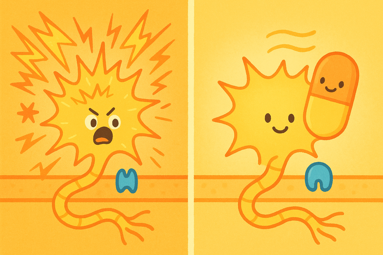 Anticonvulsants work by blocking calcium channels in nerve cells, which prevents them from releasing excessive pain signals. This helps quiet down the overactive electrical activity in damaged nerves.