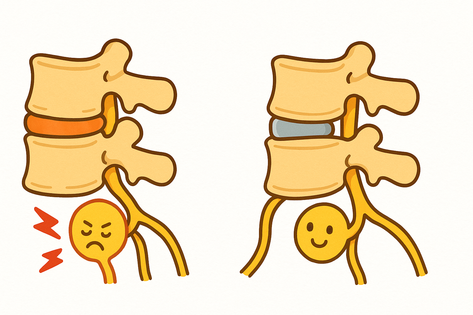 An interspinous spacer is a small device inserted between spinal bones to gently push them apart. This helps to open the spinal canal and relieve nerve compression.