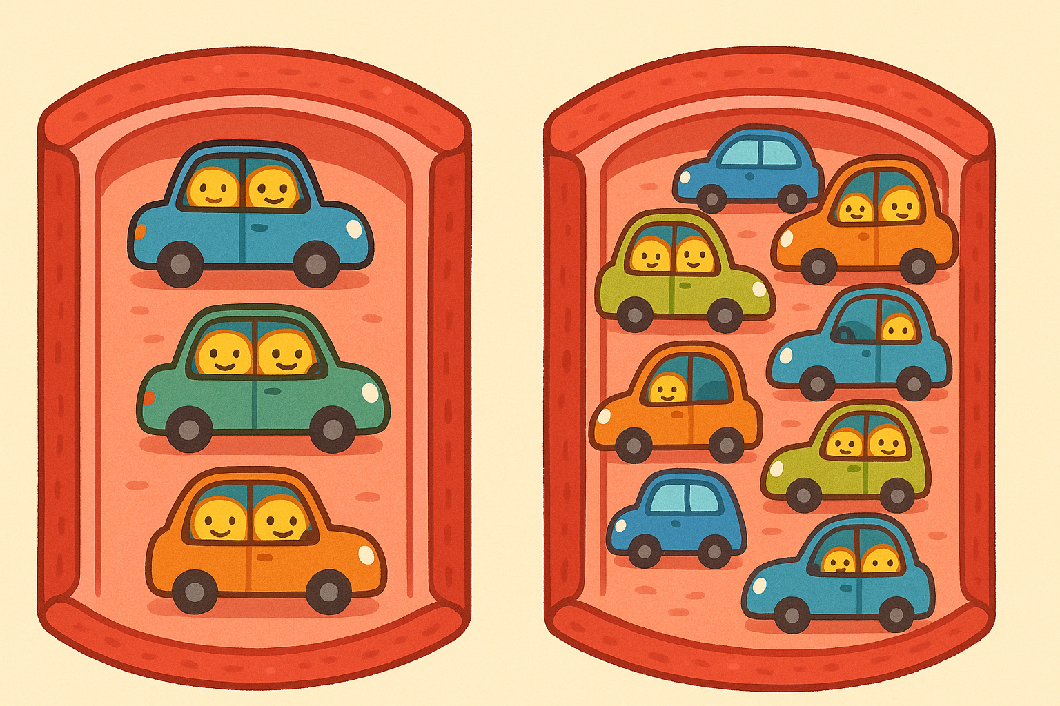 Sometimes, your body makes many small, lightweight cholesterol particles. While the total 'weight' of cholesterol (LDL-C) might seem normal, the high number of these particles (ApoB) still puts you at higher risk for artery blockage.