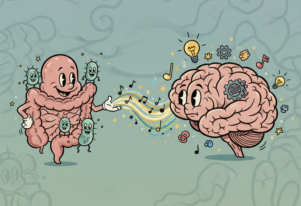 Illustration for How Your Gut Microbiome Actually Affects Brain Health