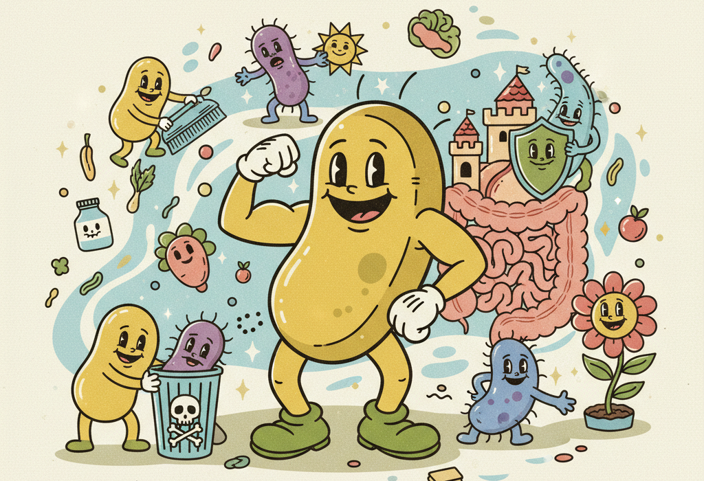 Illustration for What Science Actually Says About the Health Benefits of Probiotics