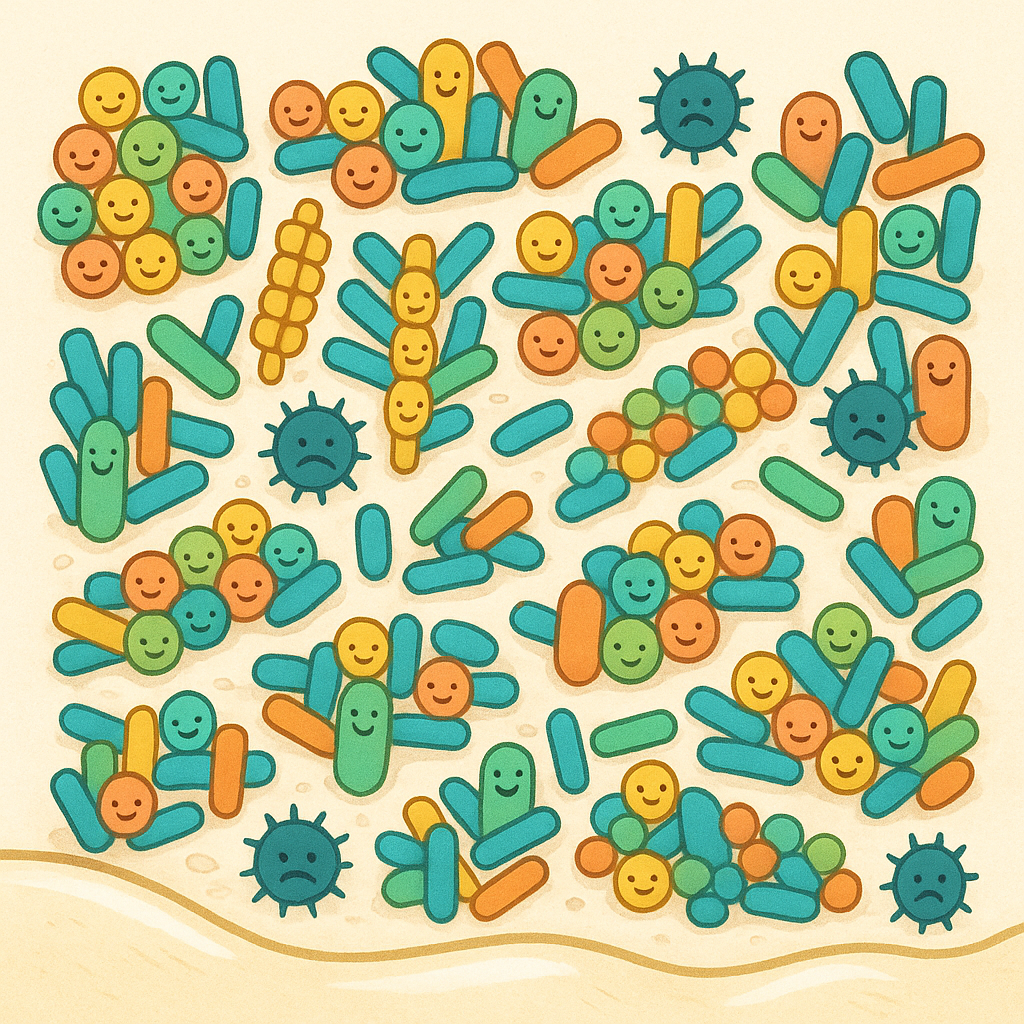 Your mouth is home to a complex ecosystem of microbes that live in organized 'cities' called biofilms on your teeth. Beneficial bacteria help keep harmful ones in check, maintaining a healthy balance.
