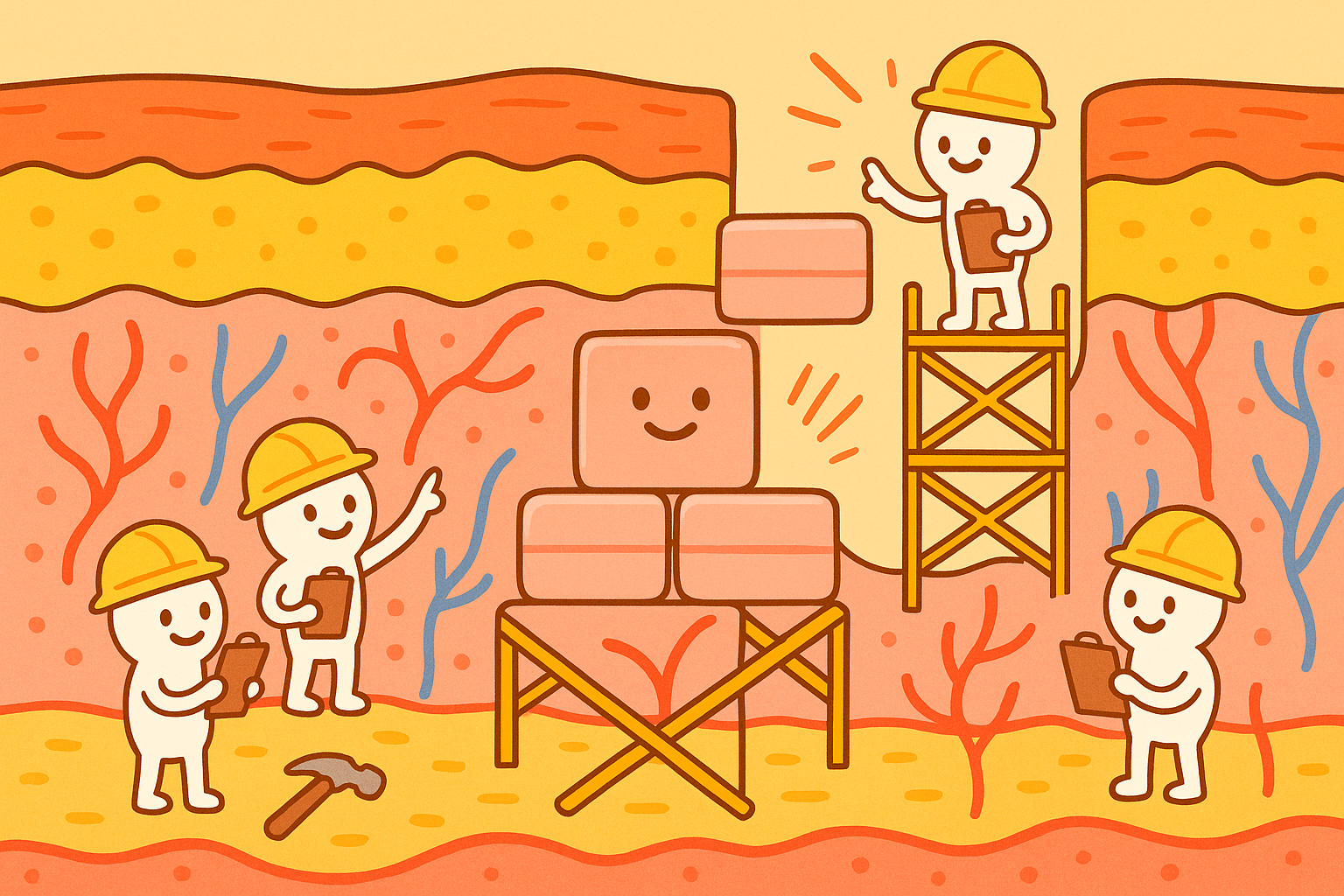 Peptides are like little foremen for your skin! They tell your skin cells to get busy building more collagen, which is essential for firm, healthy skin.