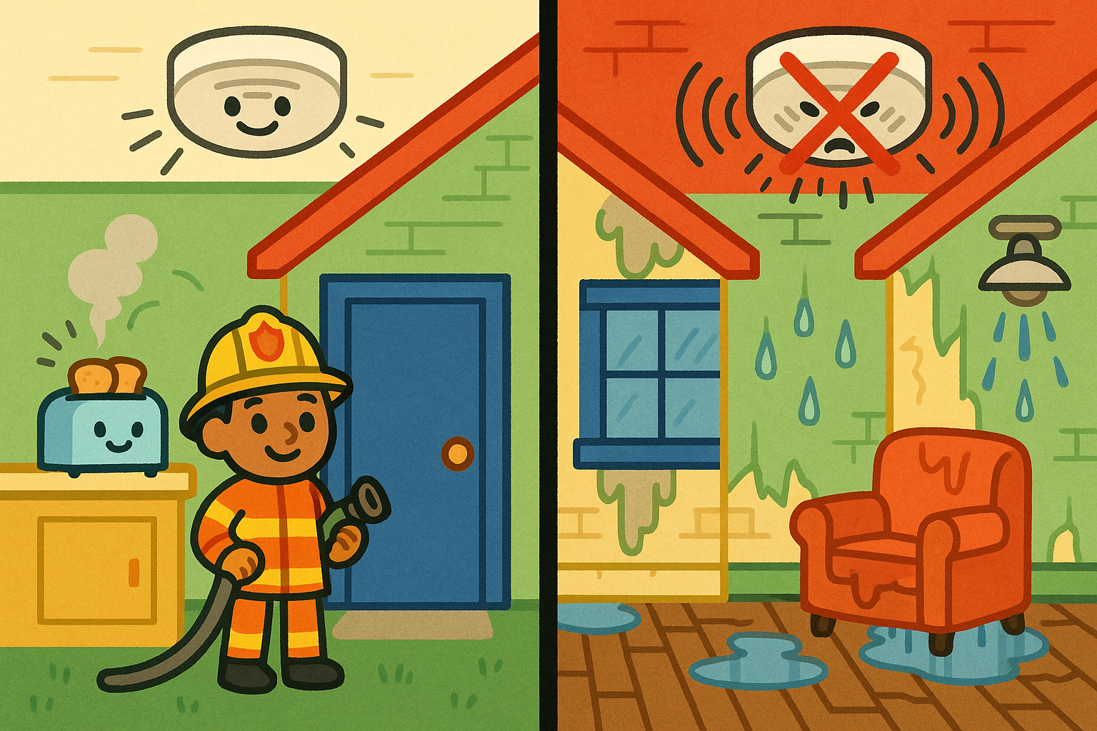 Acute inflammation is like a helpful fire alarm that goes off when there's a small problem and then turns off. Chronic inflammation is when the alarm never stops, causing constant damage inside your body.