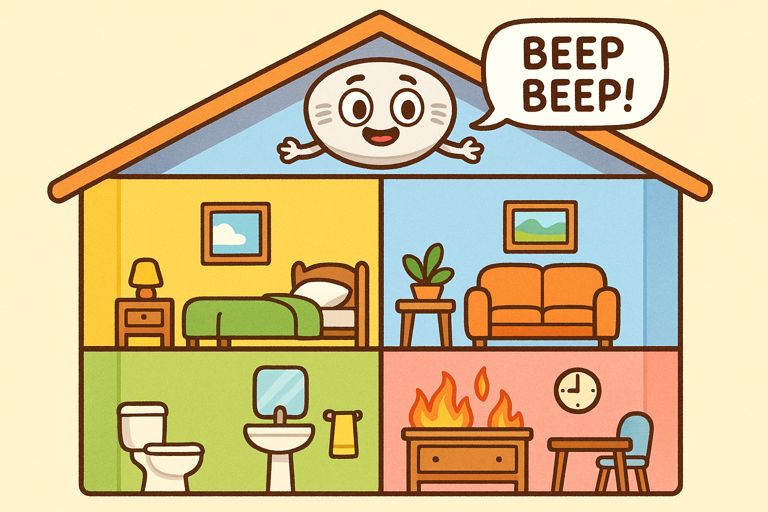 This illustration shows how inflammation markers are like smoke alarms in your body. They detect 'fires' (inflammation) even when you can't see or feel them, giving doctors a clue about what's happening inside.