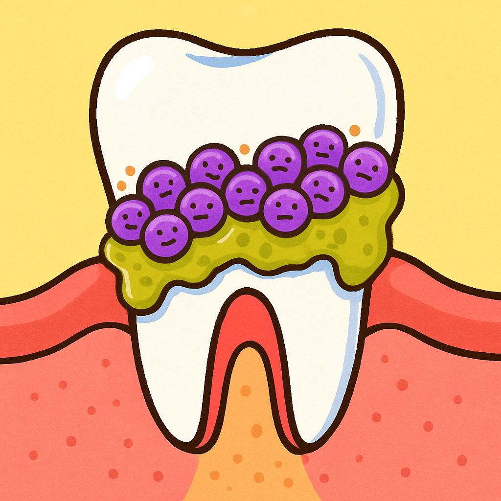 Unlike skin, teeth don't shed cells. This allows bacteria to build up and form a sticky protective layer called a biofilm, more commonly known as plaque.