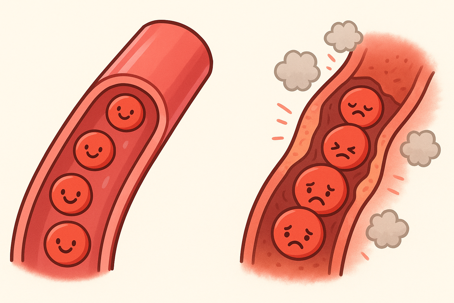 Prolonged sitting can make your blood vessels stiffer and less effective. Healthy blood vessels are flexible and allow blood to flow smoothly, but inactivity can restrict this flow and increase inflammation.