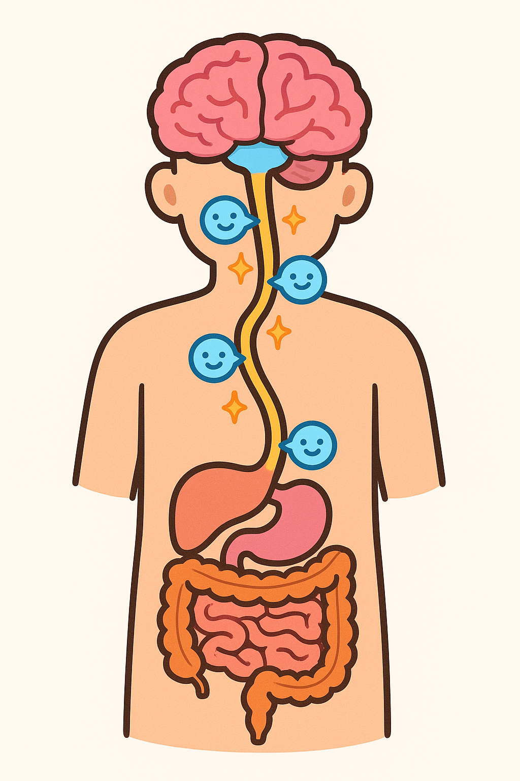 The vagus nerve acts like a superhighway, directly connecting your brain to your gut. It's a key pathway for messages to travel quickly between these two important systems.