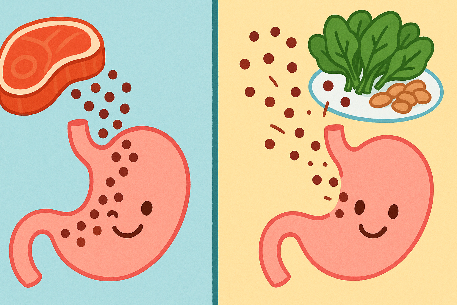 Heme iron from meat and fish is easily absorbed by your body, like a smooth ride. Non-heme iron from plants is harder to absorb, meaning your body gets less of it.