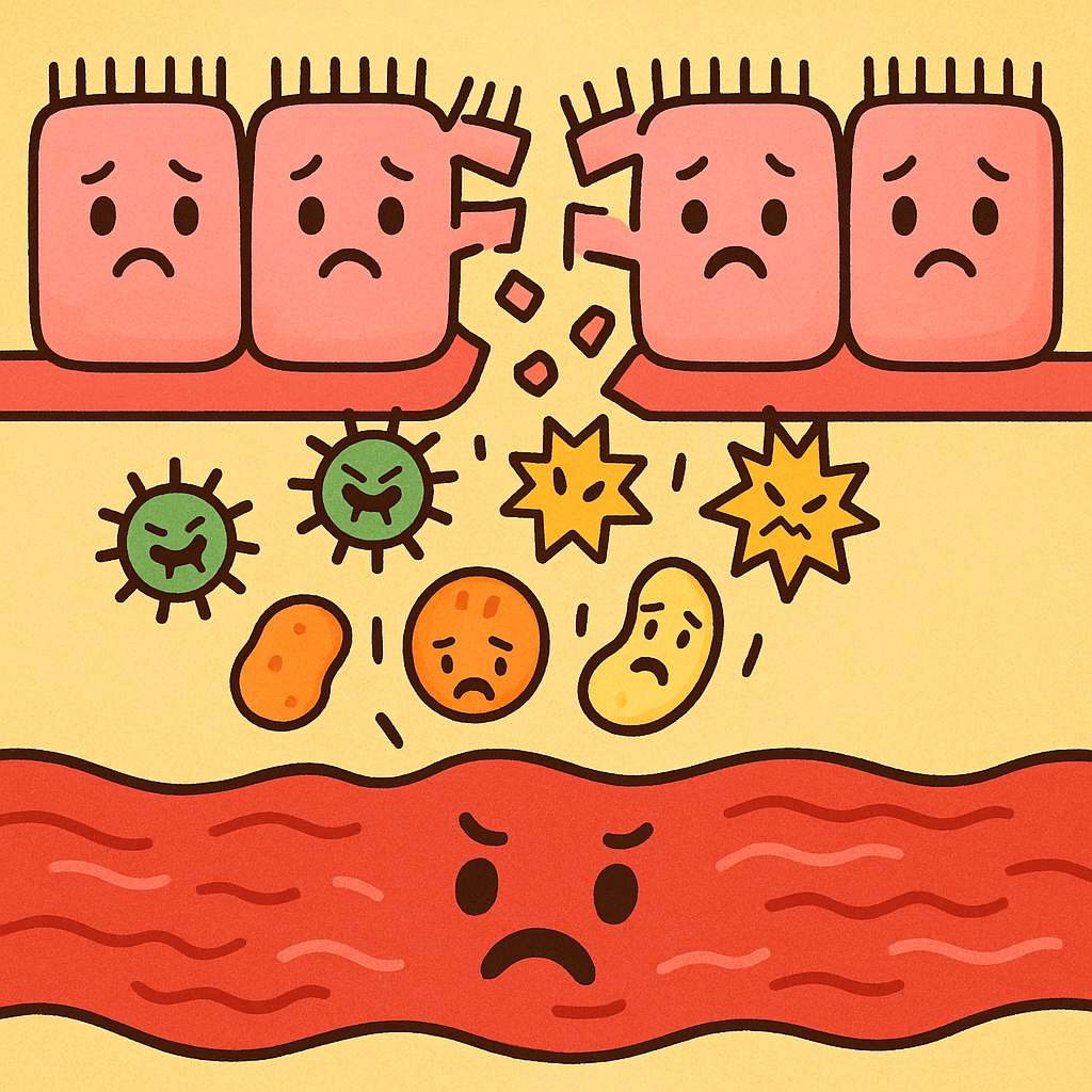 When the gut barrier malfunctions, tight junctions can stay open too wide. This 'leaky' gut allows unwanted particles like bacteria and undigested food to sneak into the bloodstream.