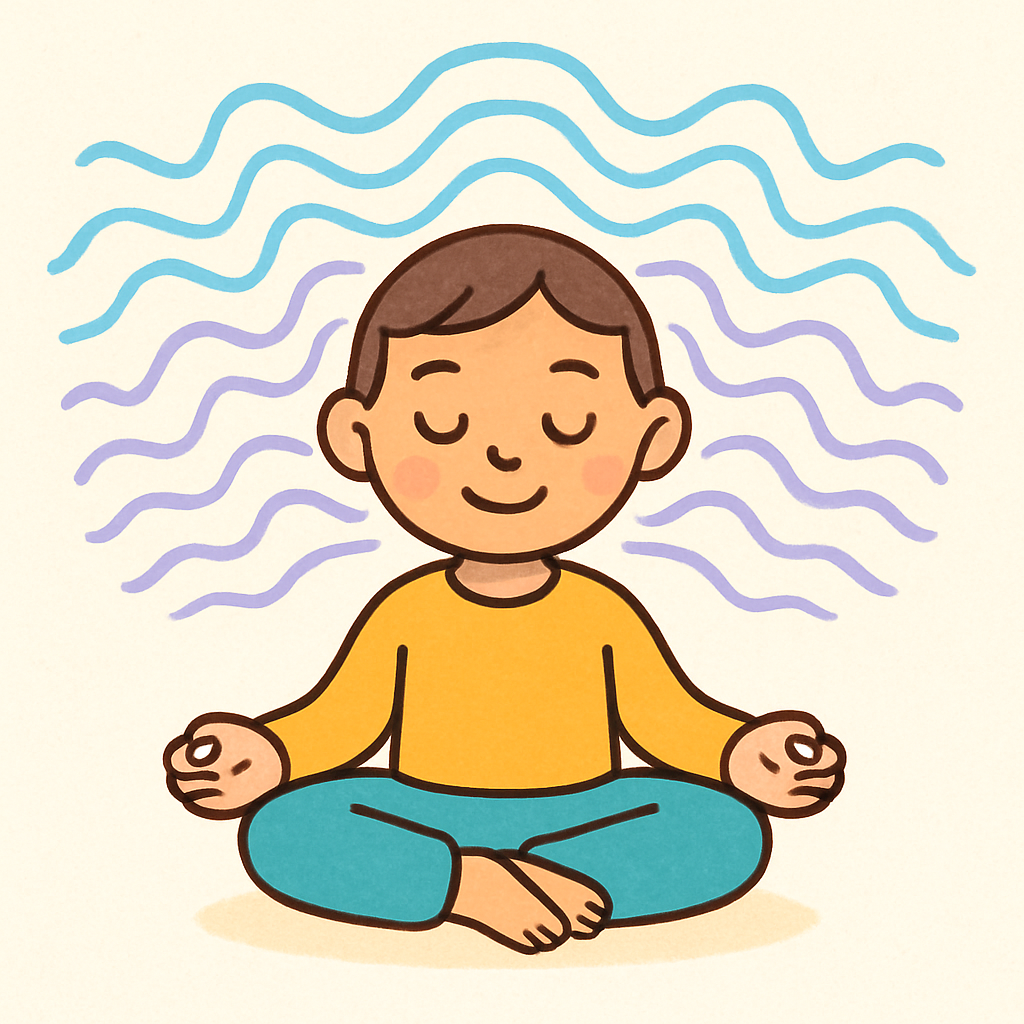 During relaxation, your brain produces more alpha and theta waves, which are associated with a calm and alert state. It's like your brain's internal rhythm becoming more smooth and synchronized.