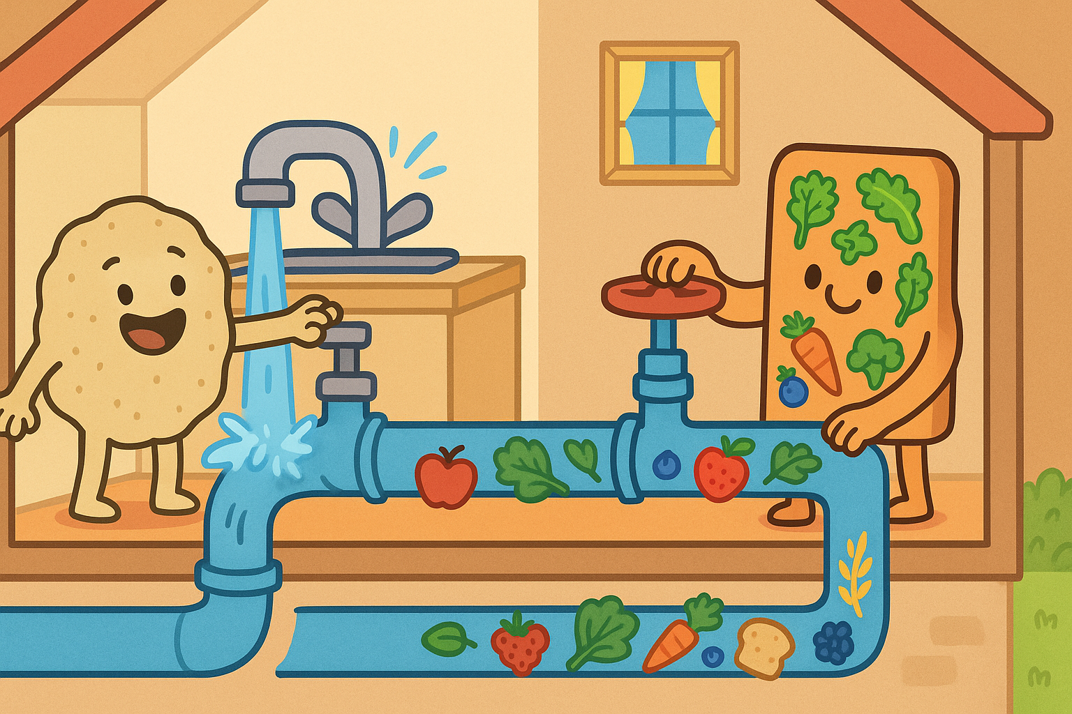 This illustration shows how the DASH diet helps your body's 