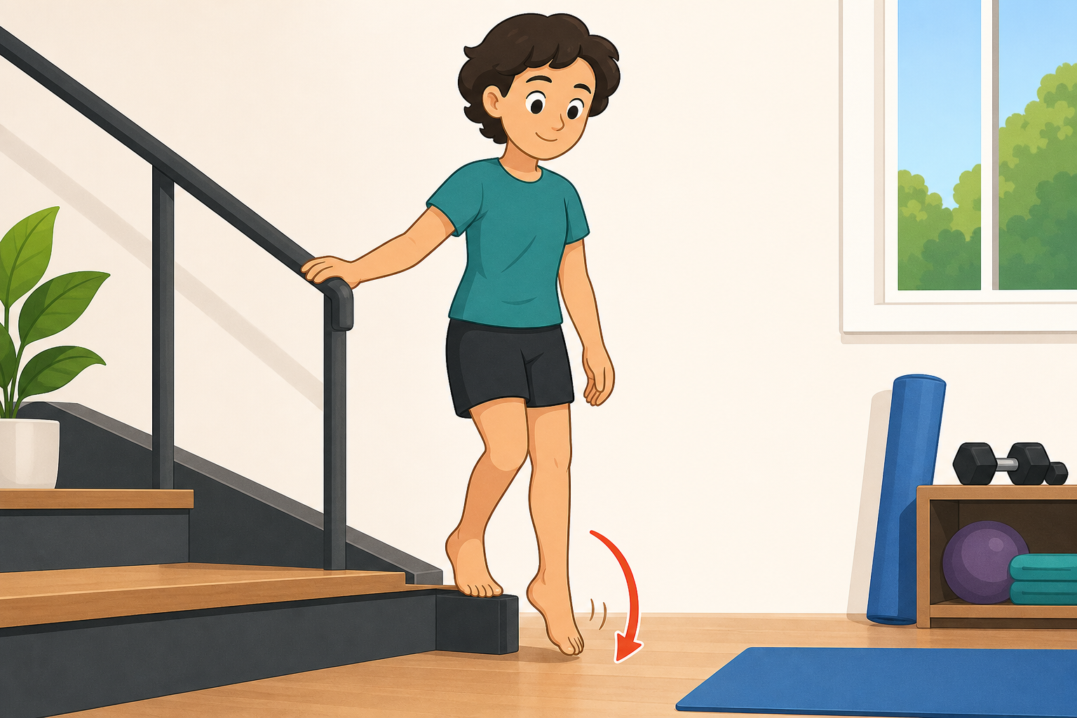 Eccentric heel drops are a key exercise for Achilles tendinopathy. This movement involves slowly lowering your heel below the step, which helps stimulate healing and rebuild tendon strength.