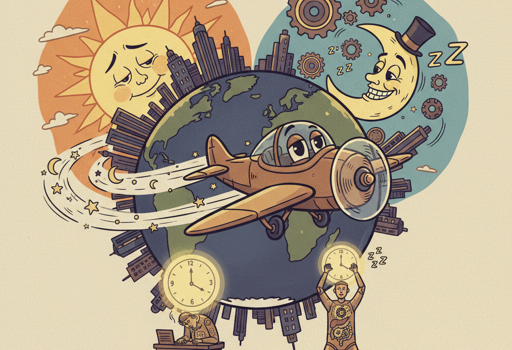 Illustration for The Science of Jet Lag and Circadian Rhythms: How Timing Affects Your Health