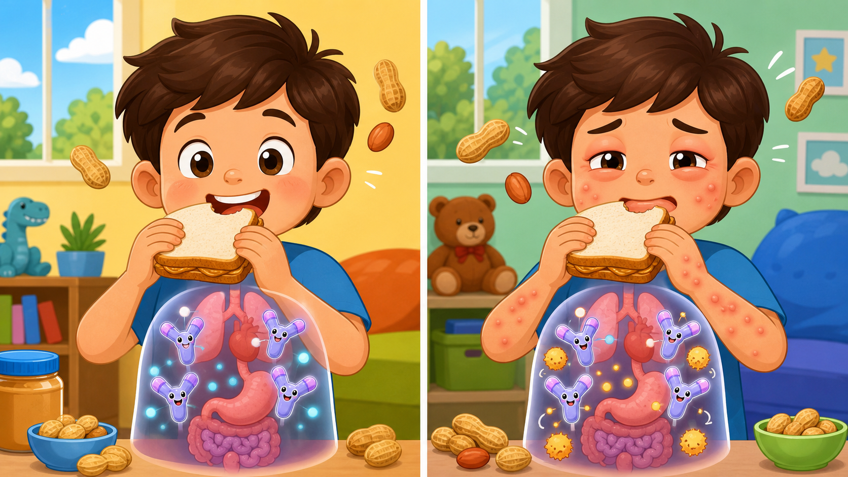 Sensitization means your body has IgE antibodies to a food. An actual allergy means you have those antibodies AND you experience physical symptoms when you eat the food.