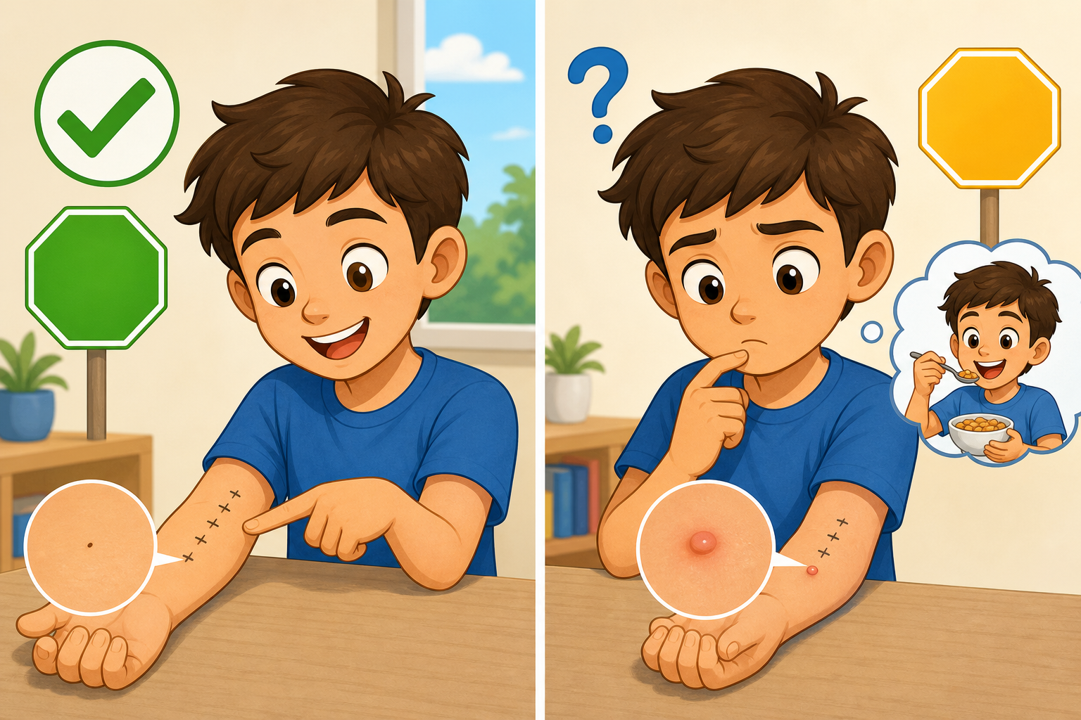 A negative skin prick test is very accurate, almost guaranteeing you're not allergic. But a positive test is often a false alarm, meaning you might still be able to eat the food safely.