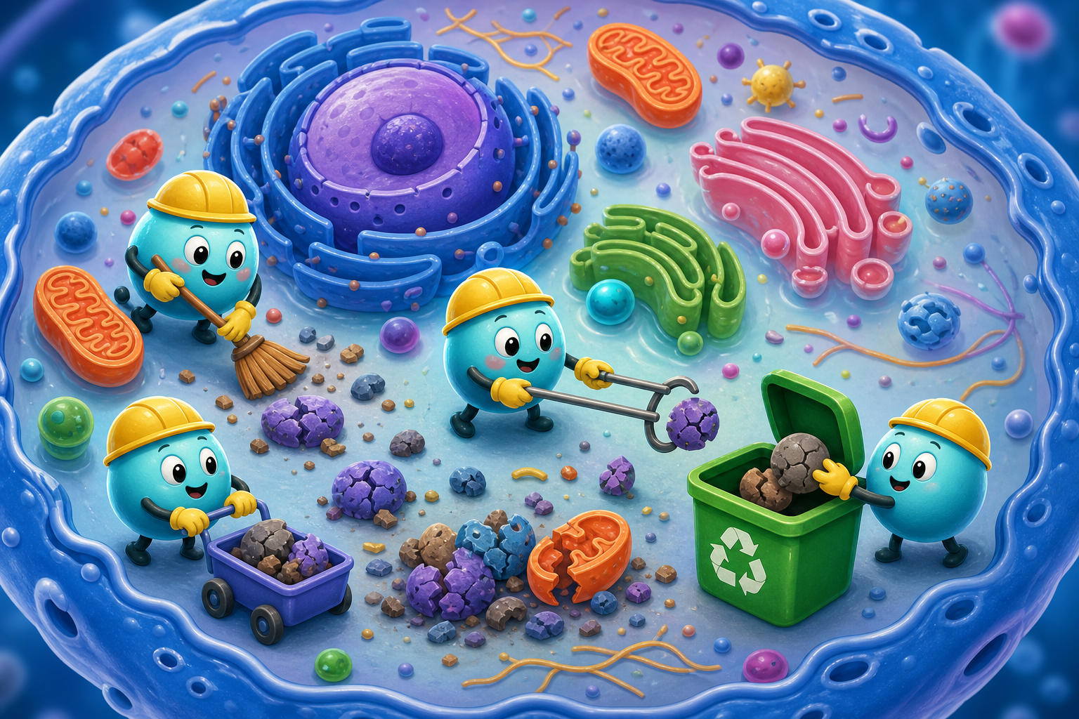 Autophagy is like your cells' internal recycling program. They clean out and reuse old or damaged parts, helping your body stay healthy and function efficiently.