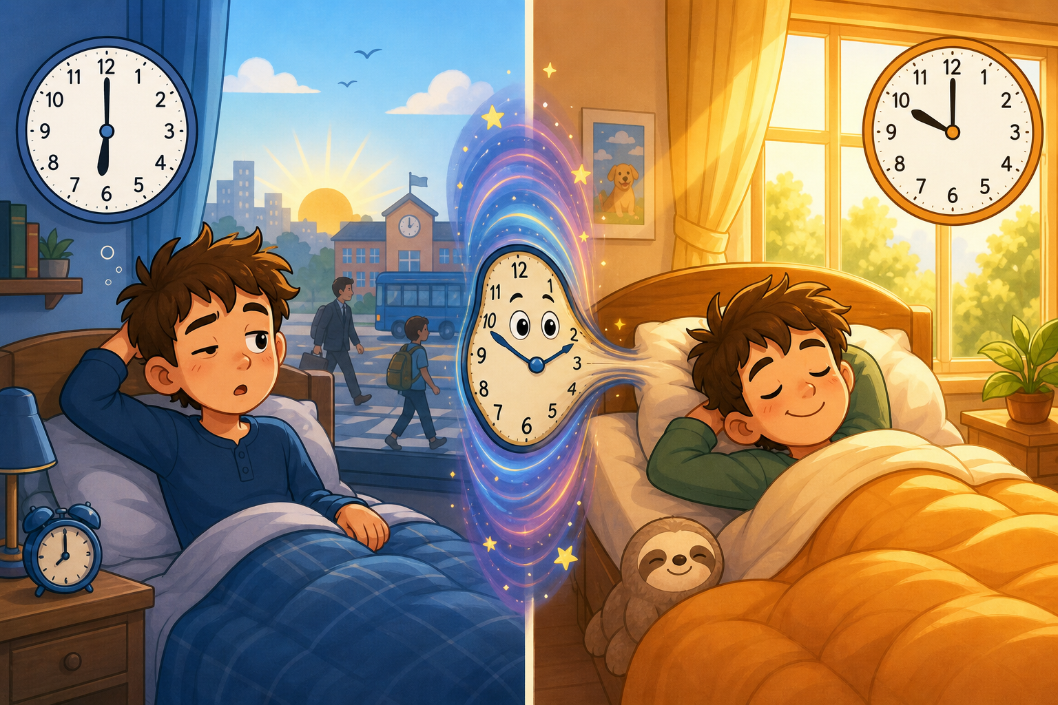 Social jet lag occurs when you have different sleep schedules on weekdays and weekends. It's like your body