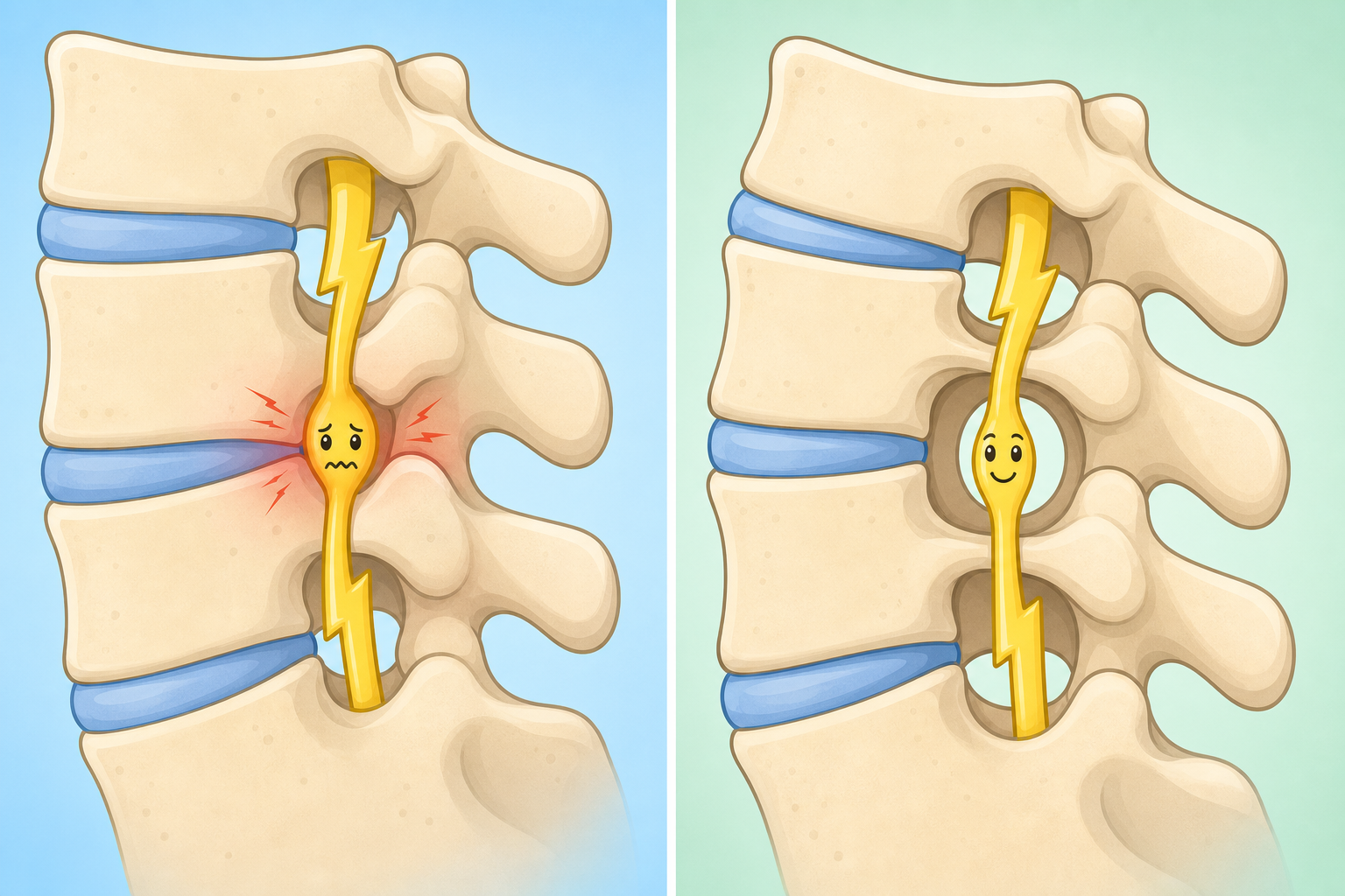 Specific neck movements can physically increase the space around nerves in your spine. This helps relieve pressure on compressed nerves, which can reduce radiating pain and discomfort.