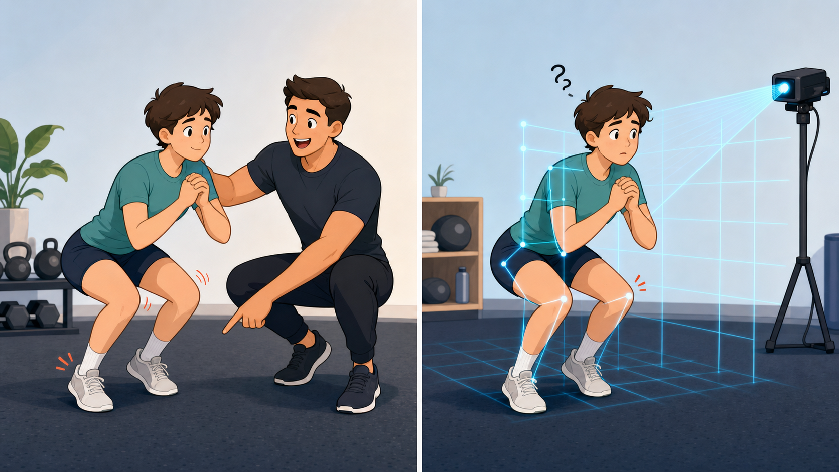 While tech trackers can show you what you're doing, a human coach can give personalized verbal cues and guidance, which is more effective for beginners learning new movements.