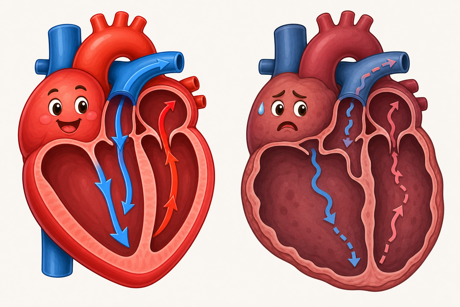 Intense endurance training makes the heart's right ventricle grow stronger and larger, a healthy adaptation known as 