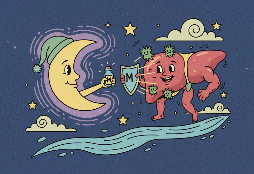 Illustration for How Melatonin Affects Your Liver: What the Latest Science Shows
