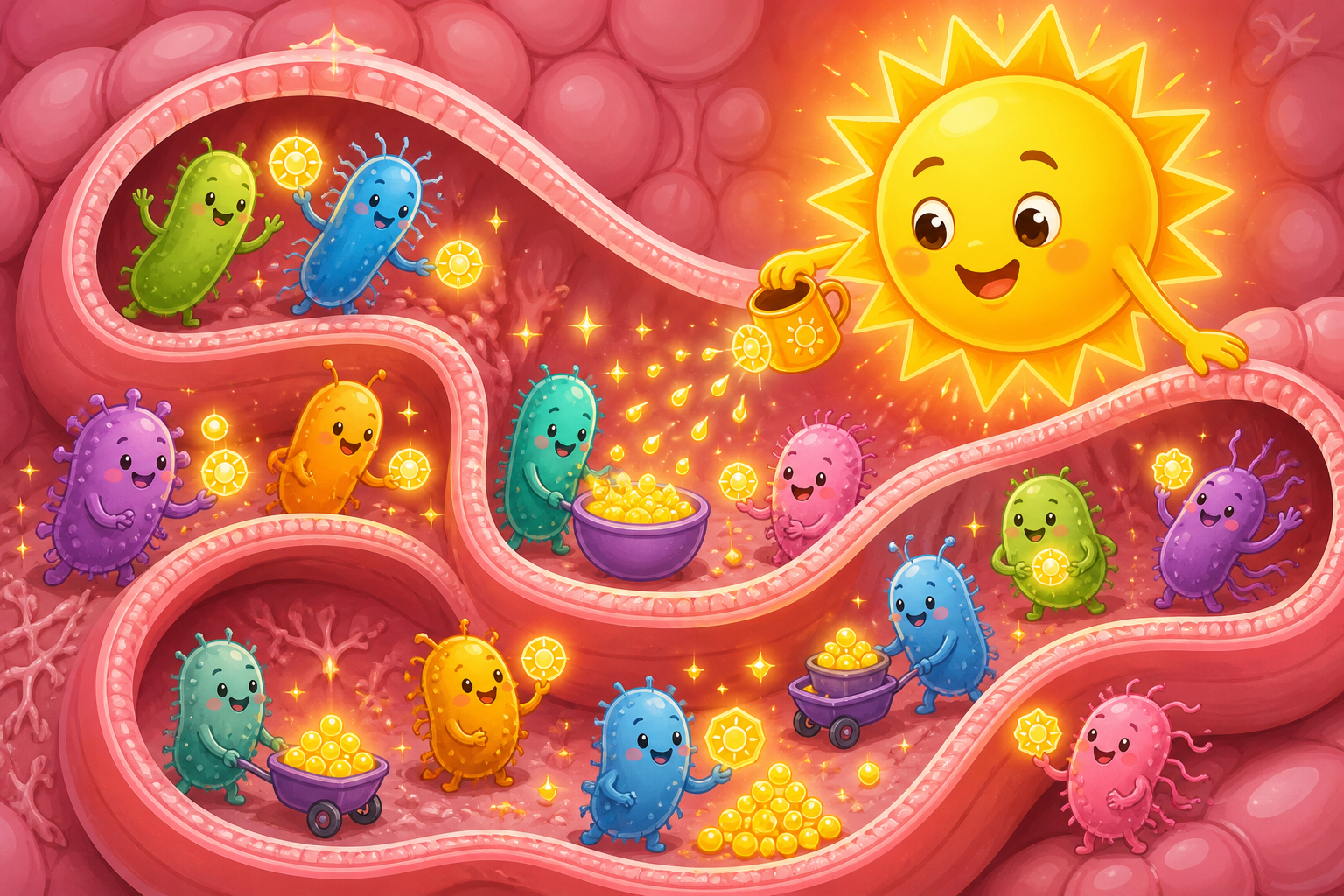 Vitamin D plays a crucial role in maintaining a healthy gut environment, which allows beneficial bacteria to produce essential B vitamins for your body.