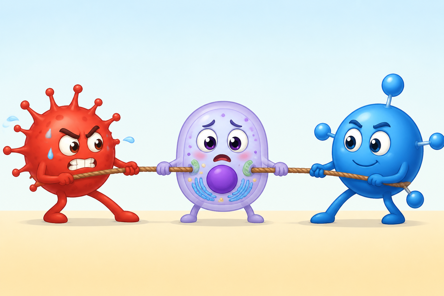 This image shows the hidden tug-of-war happening inside your cells. Cortisol (the stress hormone) pulls one way, while antioxidants (your body's protectors) pull the other.