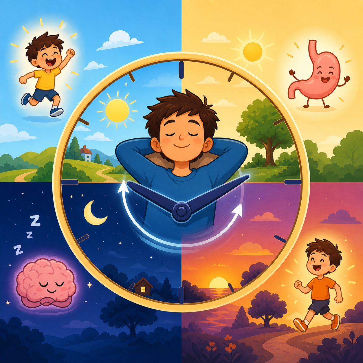 Your body has an amazing internal 24-hour clock called the Circadian rhythm. It helps your body know when to be awake, sleep, and even digest food efficiently throughout the day.