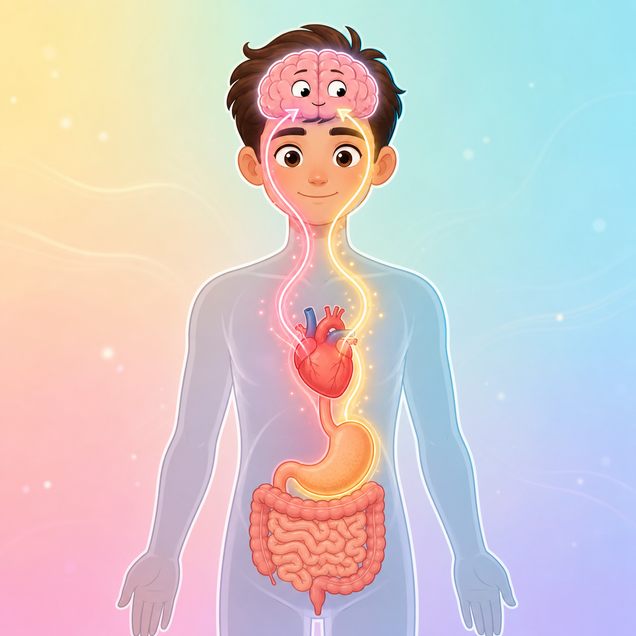 This image shows interoception, which is your brain's amazing ability to sense and understand signals from inside your body, such as a racing heart or a tense stomach.