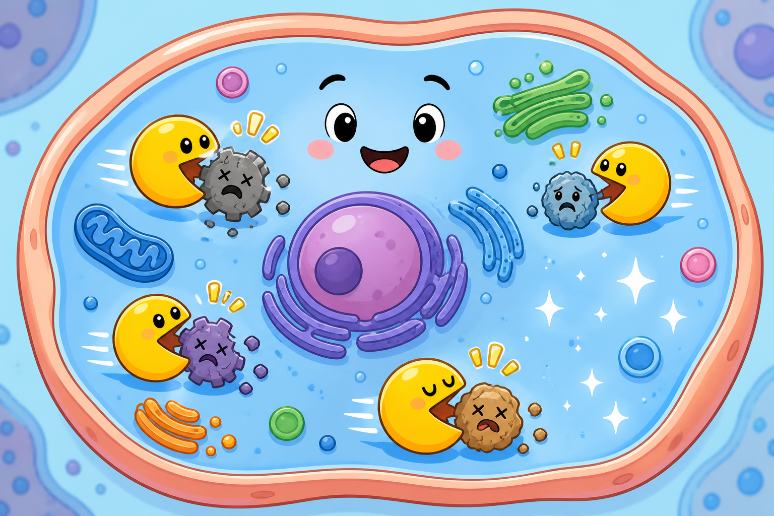 Autophagy is like your cells' internal recycling program. When food is scarce, cells clean out and repair damaged parts, keeping them healthy and functioning well.