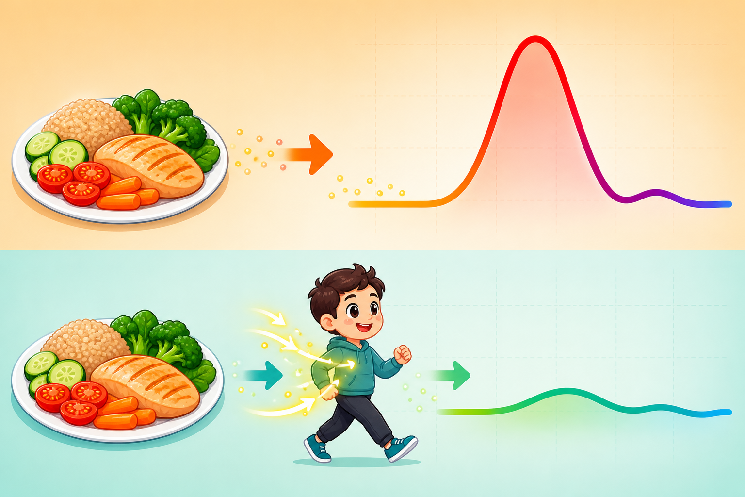 After you eat, your blood sugar naturally rises. Taking a short walk helps your muscles absorb that sugar, preventing a big spike and keeping your energy levels more stable.