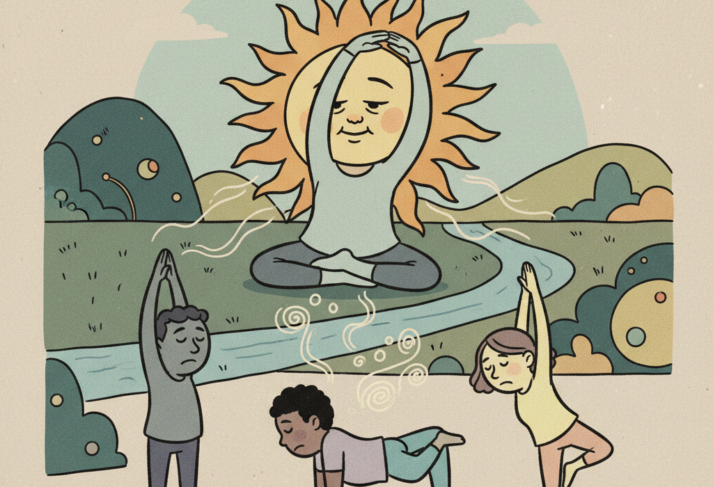 Illustration for Does Yoga Actually Help With Fatigue? What the Latest Science Shows