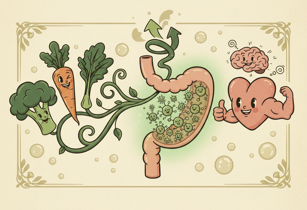 Illustration for How a Plant-Based Diet Actually Changes Your Gut Microbiome