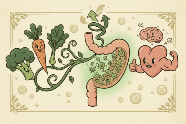 Illustration for How a Plant-Based Diet Actually Changes Your Gut Microbiome