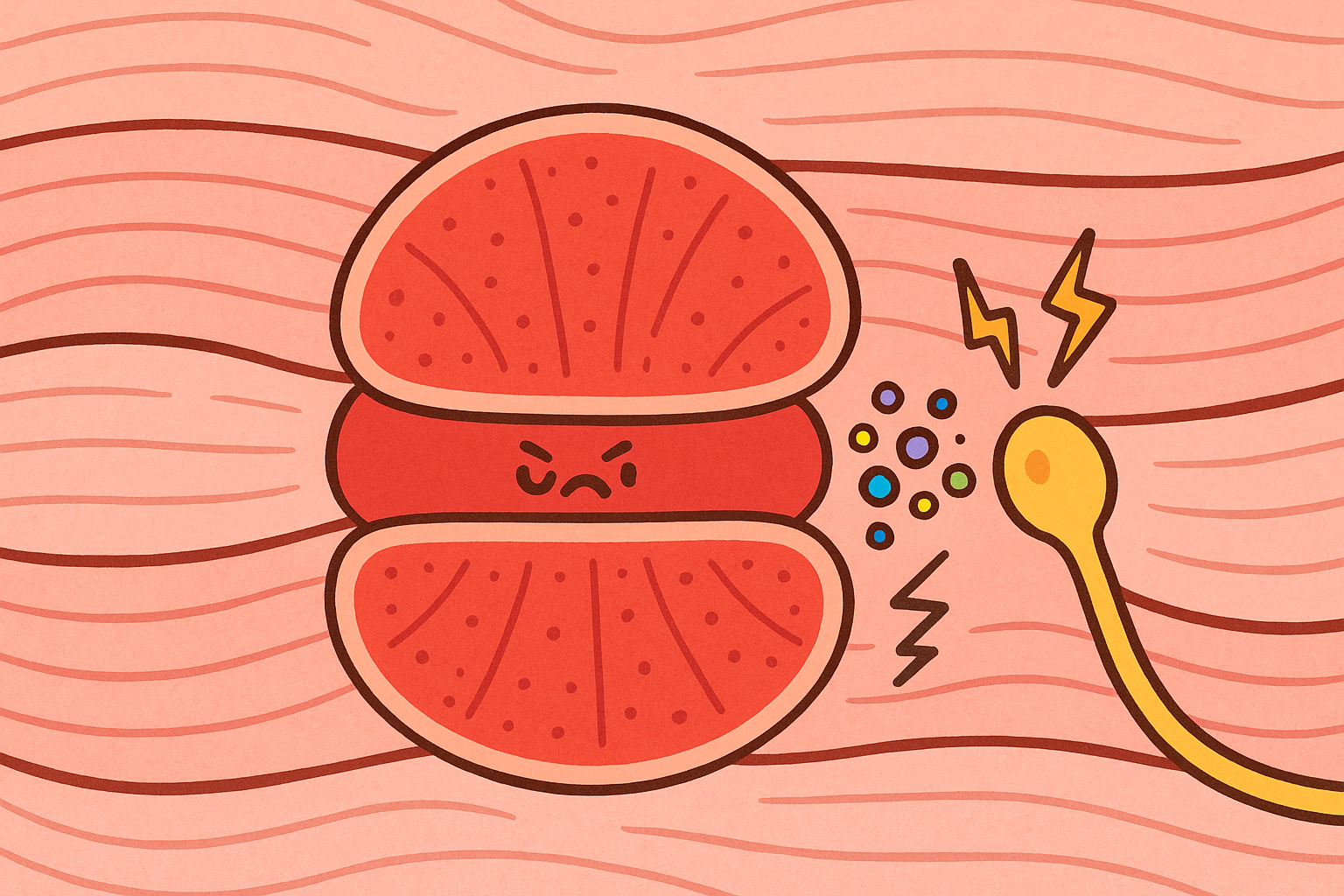 When a muscle is overworked, it can get stuck in a contracted state, squeezing blood vessels. This cuts off oxygen, causing waste to build up and irritate nerves, creating a painful cycle.
